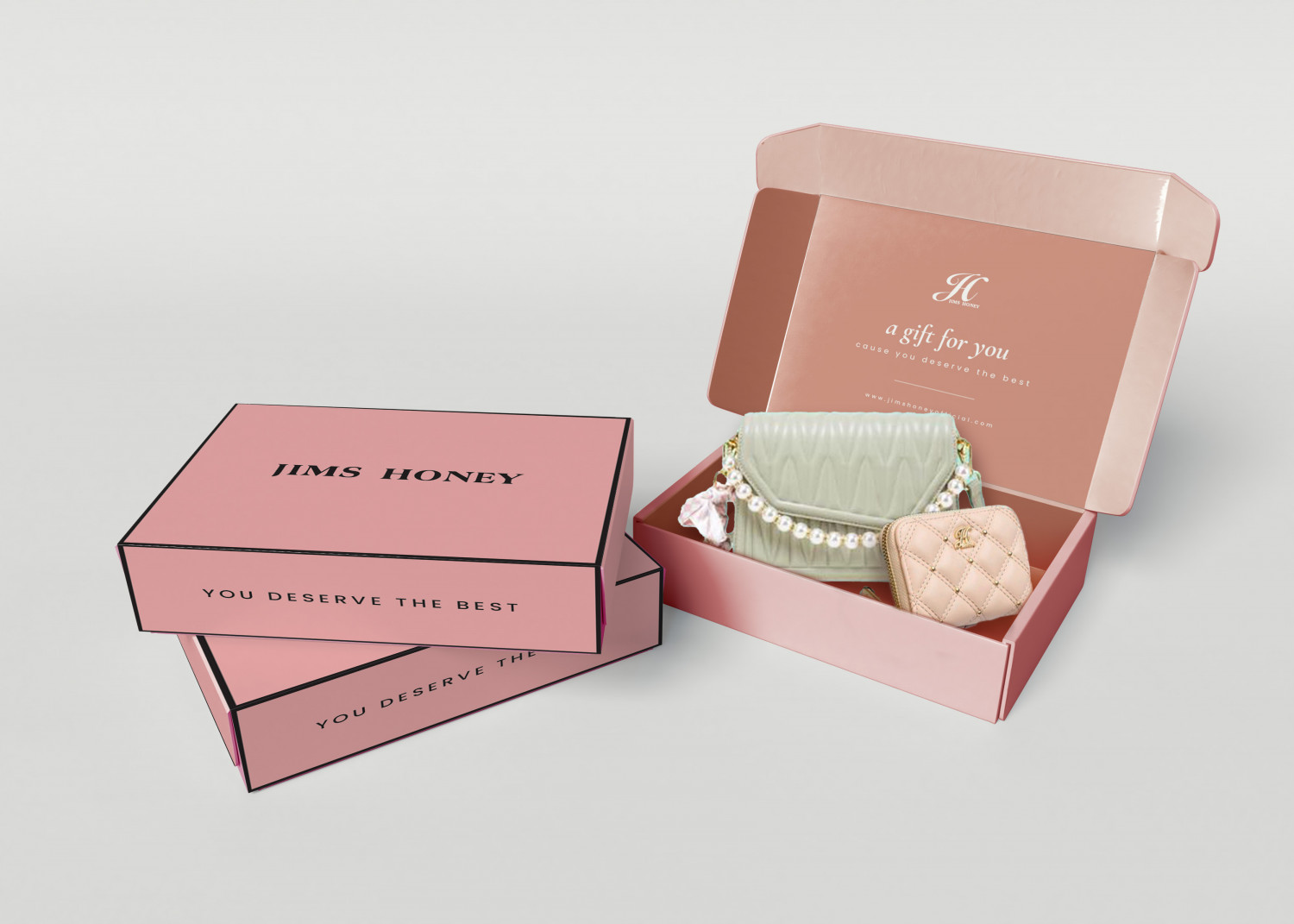 BOX JIMS HONEY PINK MEDIUM DAN LARGE (1 PACK : 50PCS)